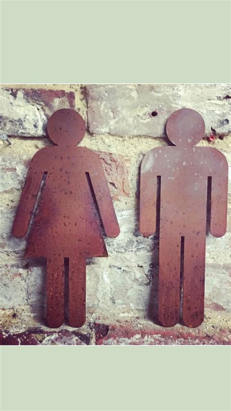 Rusty Metal Man And Lady Ladies And Gentlemen Toilet Door Sign Rusty