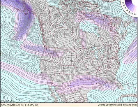 USA 200mb Maps - COLA - Turbulence Forecast