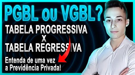 PGBL OU VGBL TABELA PROGRESSIVA OU TABELA REGRESSIVA ENTENDA DE UMA