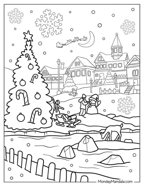 Snowy Mountain Coloring Page