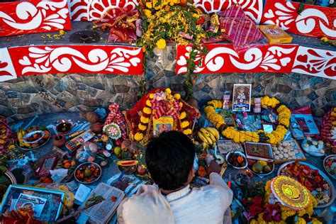 Man Praying at Buddhist Food Offering Altar · Free Stock Photo