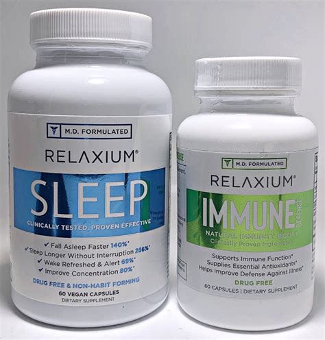 RELAXIUM All Natural Sleep Aid 60ct MD Formulated & IMMUNE - Etsy