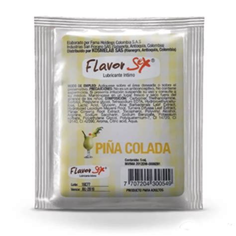 Lubricante Caliente Pi A Colada Marca Flavor Sex Sachet Ml