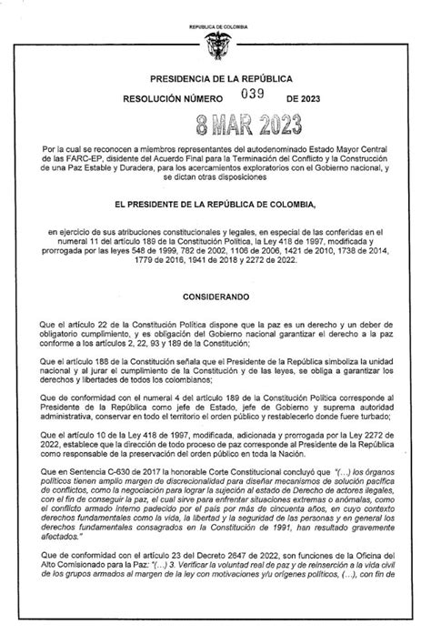 Miller Soto on Twitter Bueno aquí está la Resolución 039 del 8 de