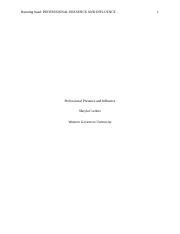 C351 Paper Final Docx Running Head PROFESSIONAL PRESENCE AND