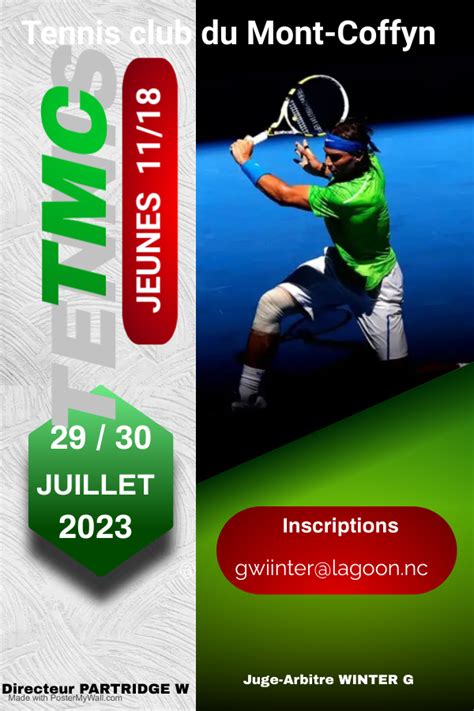 Inscriptions Aux Tournois Jeunes De Juillet 2023 NC TENNIS