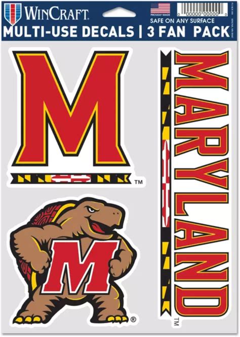 Wincraft Maryland Terrapins 3 Pack Fan Decal Dicks Sporting Goods