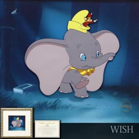 真作 WISH ウォルト ディズニー Walt Disney Dumbo BIG TOP PALS セル画 証明書付 証明シール ダンボと