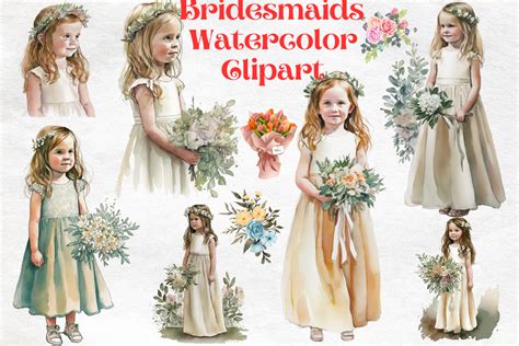 Bridesmaid Watercolor Clipart Graphic By Sugarplum Creative Fabrica