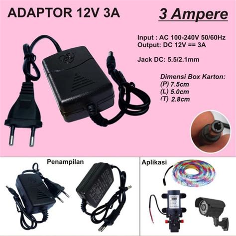 Jual Adaptor 1a 2a 3a 5a 7a 10a 12v Untuk Cctv Led Strip Pompa 2a