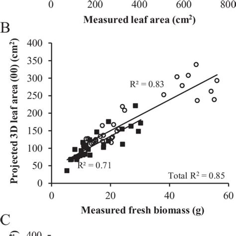 Correlations Between Manually Measured Traits And Projected Leaf Area