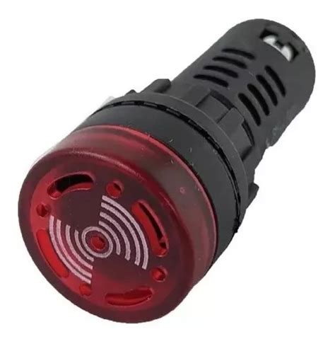 Indicador Ojo Buey Zumbador Buzzer 220v C Led Rojo Diam 22mm