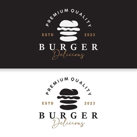 Premium Vector Burger Logo Fast Food Design Hot And Delicious Food