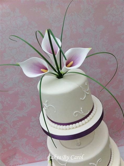 Calla Lily Wedding Cake Decorated Cake By Carol Cakesdecor