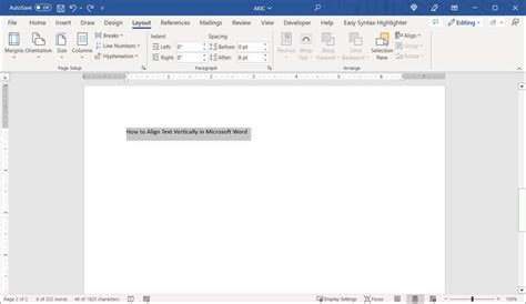 How To Vertically Align Text In Microsoft Word