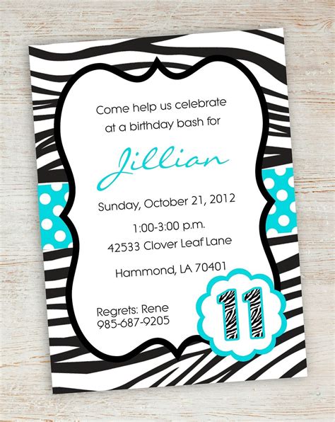 Free Printable Zebra Print Birthday Invitations Free Printable