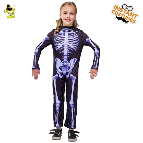 New Girls Skull Skeleton Cosplay Children Halloween Party Costumes