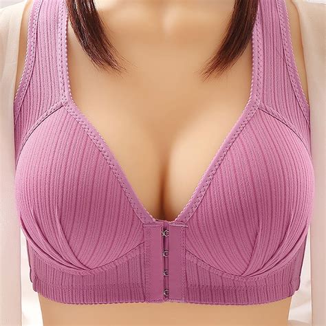 Ywdj Bras For Women Push Up No Underwire Plus Size Front Closure Front