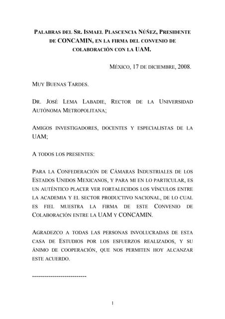 Ismael Plascencia Nuñez Da Unas Palabras Ante La Firma De Convenio De