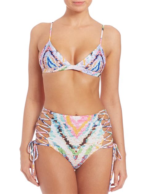 Lyst Mara Hoffman Rainbow Roll Triangle Bikini Top