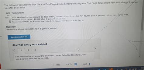 Solved The Following Transactions Took Place At Five Flags Chegg