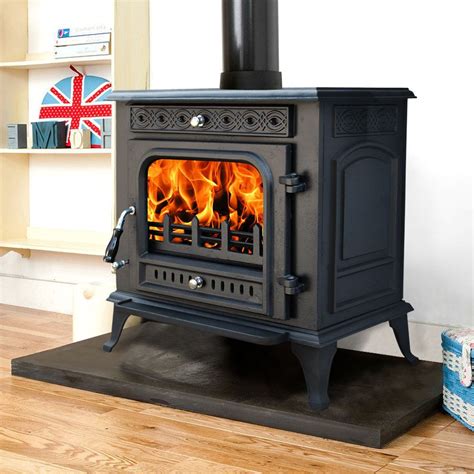 5kw Multifuel Stove Wood Burning Woodburner Cast Iron Fireplace Eco Design Black 7484320299284