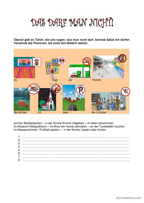 Modalverben Das Darf Man Nicht Auf Deutsch Daf Arbeitsbl Tter Pdf Doc