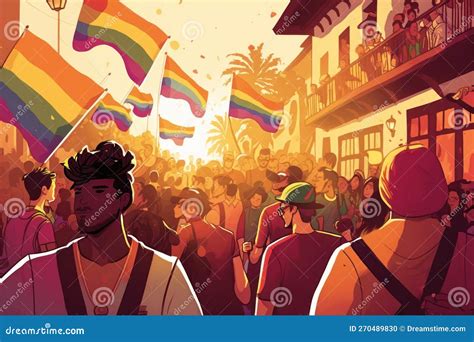 Demonstration For Lgtbi Rights Stock Illustration Illustration Of Dignity Celebration 270489830