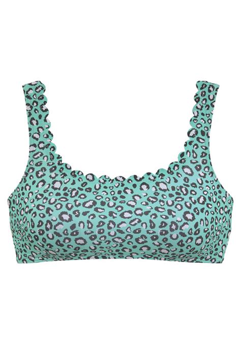 Bustier Bikini Top Mint Bedruckt Cup C D 34 LASCANA De