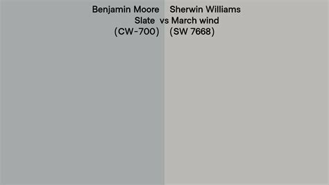 Benjamin Moore Slate CW 700 Vs Sherwin Williams March Wind SW 7668