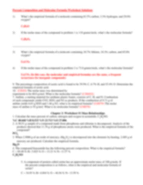 Calculate Empirical Formula From Percent Composition 1