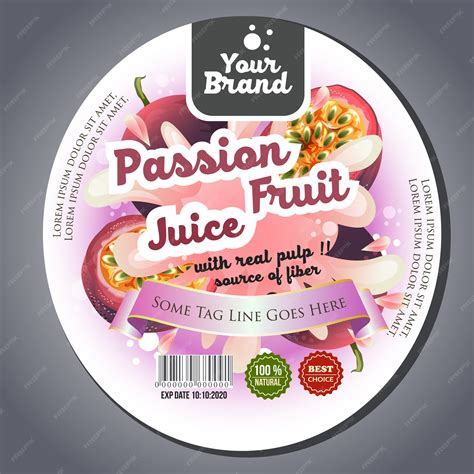 Premium Vector Passion Fruit Juice Label Sticker