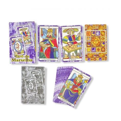 Baralho Tarô De Marselha Branco C Roxo 22 Cartas Baralho And Tarot