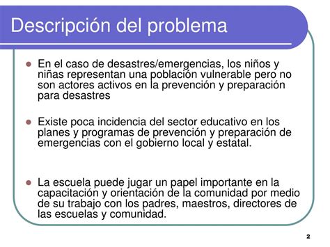 Ppt Prevenci N De Desastres Y Manejo De Emergencias En El Sector