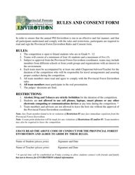 Prince Edward Island Canada Envirothon Rules And Consent Form Fill