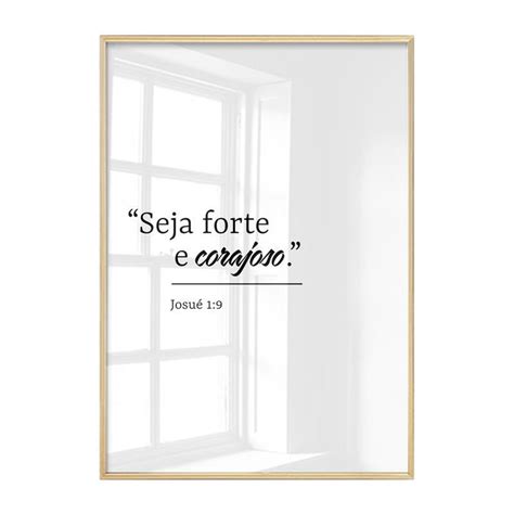 Quadro Decorativo De Vidro Minimalista Frase Seja Forte E Corajoso