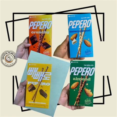 Lotte Pepero Strawberry Almond Crunchy Snowy Nude Chocolate Shopee