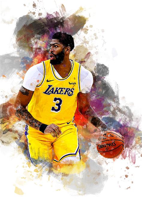 Anthony Davis La Lakers Nba Player Digital Art By Afrio Adistira Fine