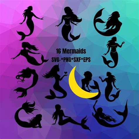 Mermaid Bundle Svg Mermaid Clip Art Mermaid Svg Beach Svg Mermaid Png Cricut Beautiful