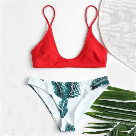 Tejiojio Women Fashion Savings Print Bra Beach Bikini Set Swimsuit