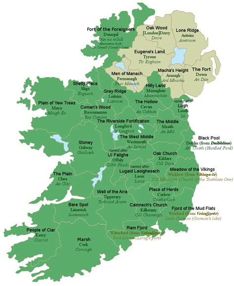 Irish counties by their literal meaning - Vivid Maps