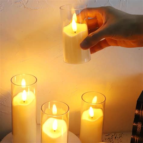 Velas El Ctricas Led Sin Llama L Mpara De Cristal Acr Lico Con Bater A