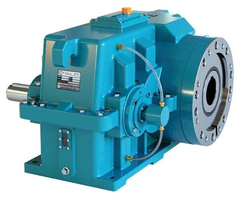 Two Stage Helical Gear Box With Oil Pump Zeal Gears Pvt Ltd