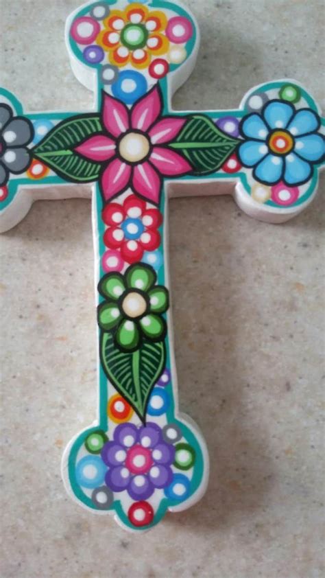 Hand Painted Crosses Wood Crosses Cross Paintings Rock Crafts