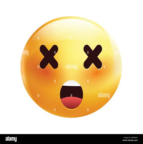 High Quality Emoticon On White Backgrounddead Emojiyellow Face With X