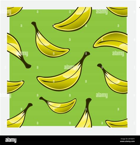 Vector Repeat Pattern Of Bananas In An Attractive Formation Against A