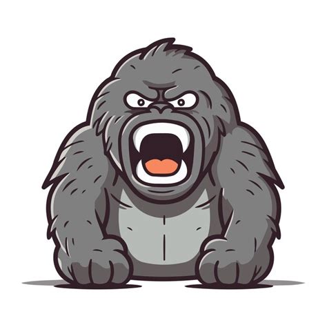 Premium Vector Angry Gorilla Cartoon Mascot Character Vector Illustration