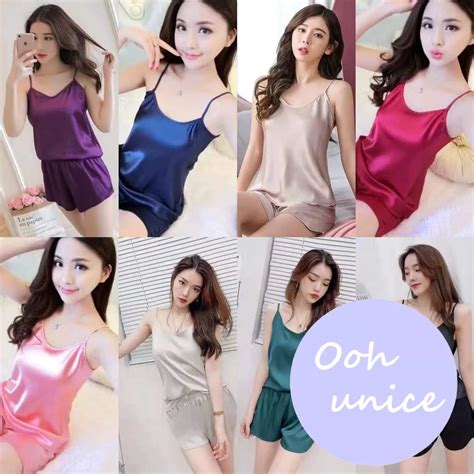 Oohunice Silk Satin Sleepwear Summer Lingerie Women S Faux Pajamas Set With Shorts V Neck Female