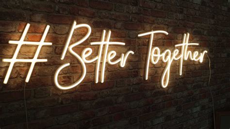 Neon Better Together Napis Neonowy Ledowy Led Litery Ozdobne Na