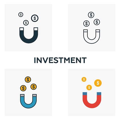 Premium Vector Investment Icon Set Four Elements In Diferent Styles